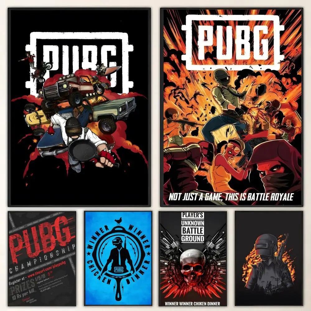PUBG Battle Royale HD Wall Poster – Waterproof Gaming Decor