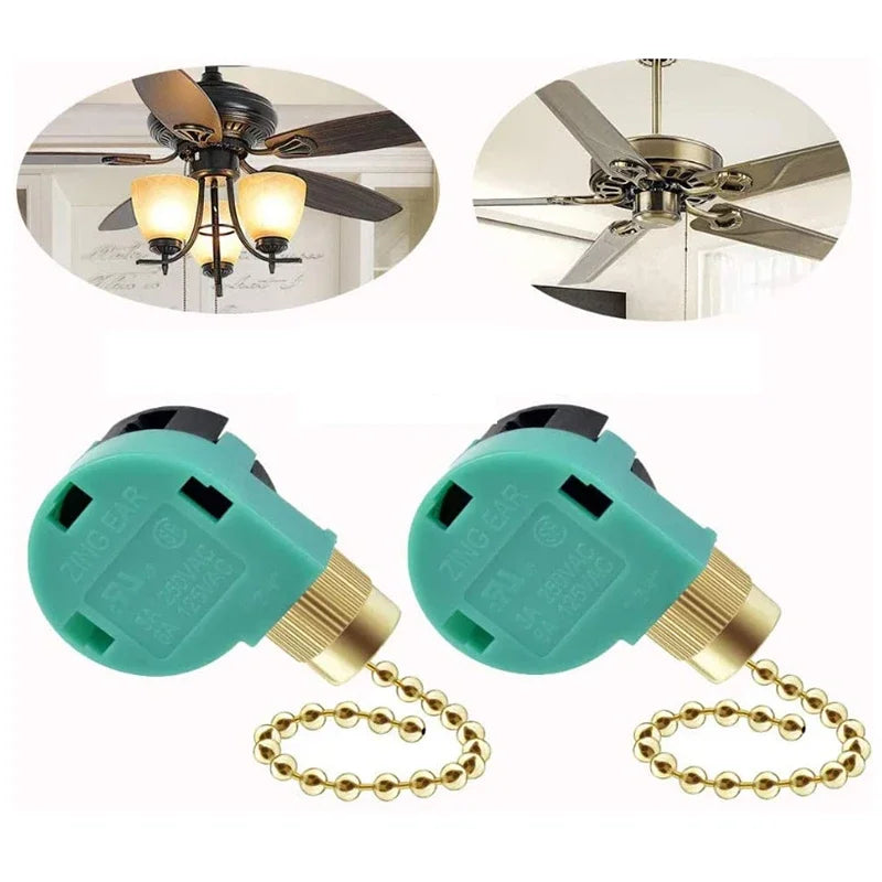 ZE-268S6 3-Speed Ceiling Fan Pull Chain Switch 4-Wire