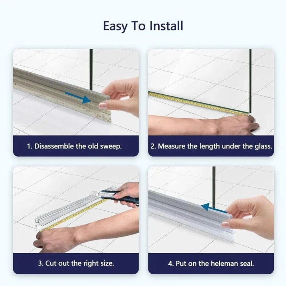 20mm PVC Shower Screen Seal Strip – Glue-Free Glass Door Sweep