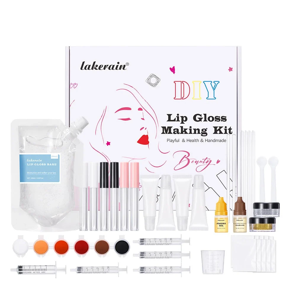 DIY Lip Gloss Making Kit – Glitter, Tints & Jojoba Base