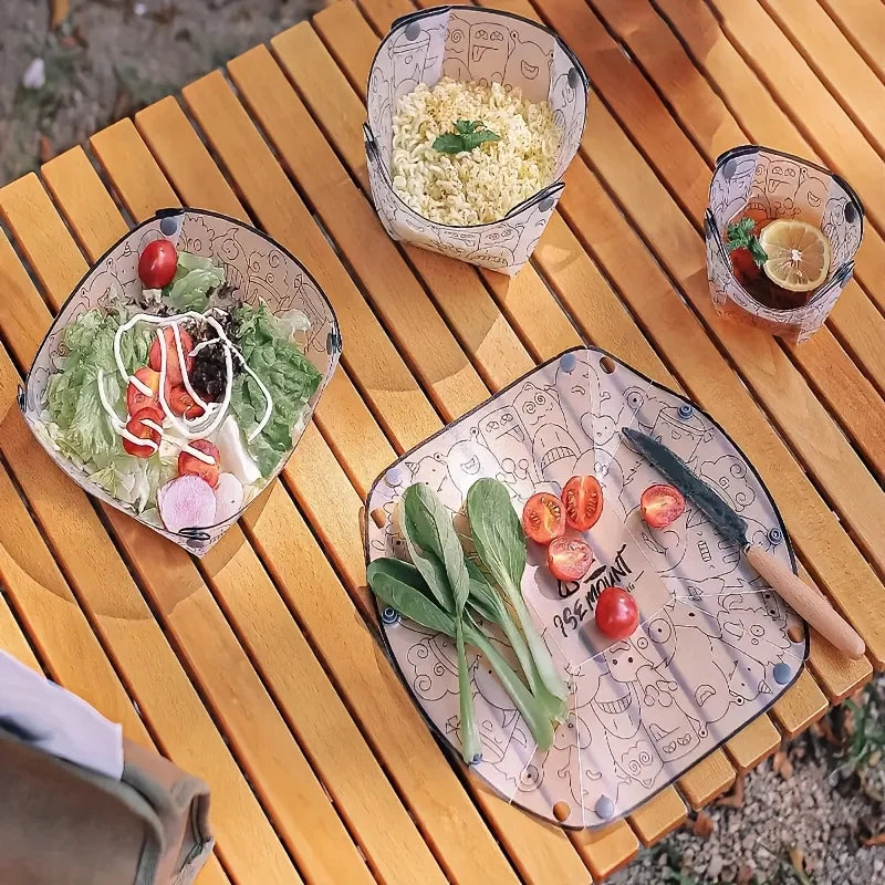 Ultralight Foldable Camping Tableware – Portable Bowls Set