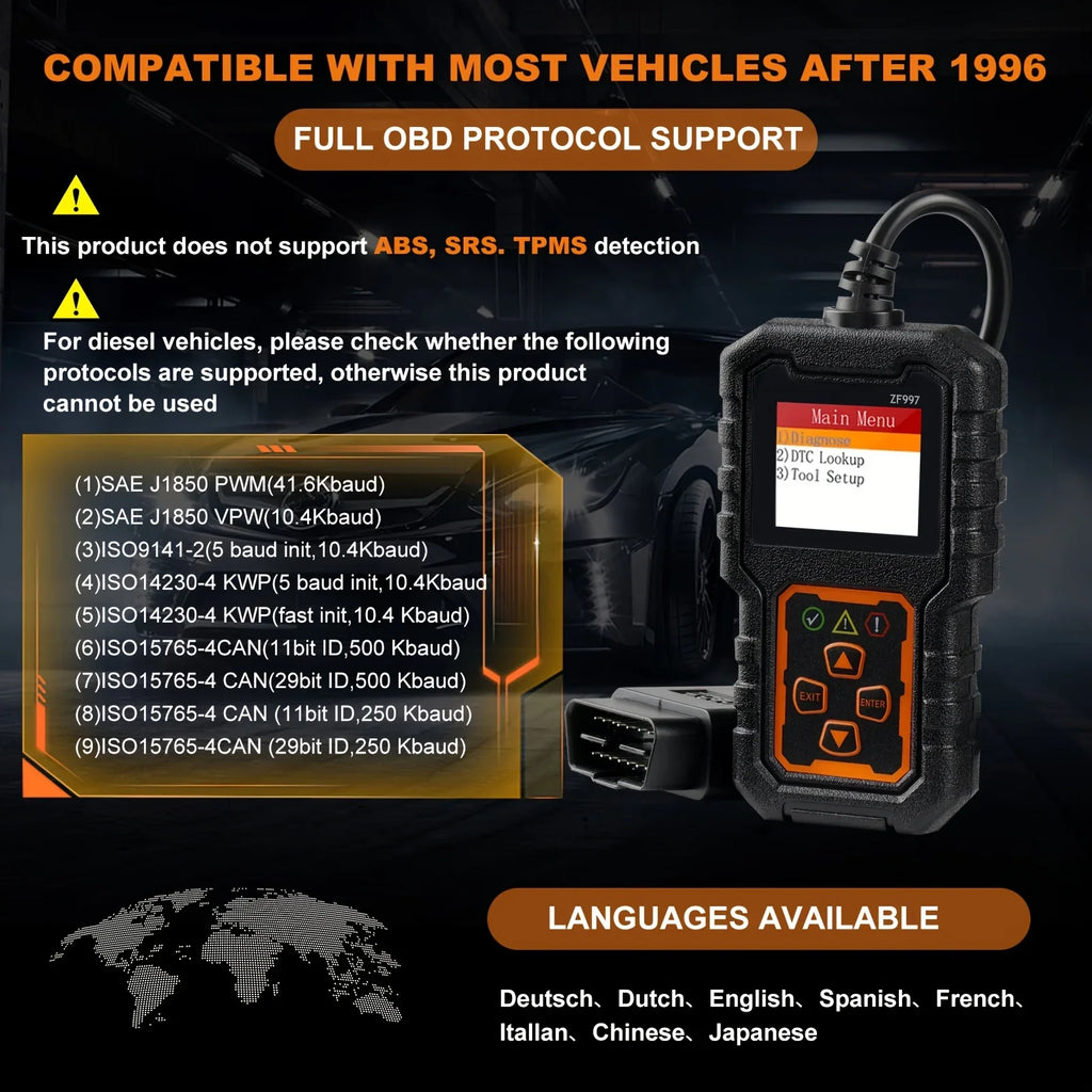 OBD2 Scanner – Engine Fault Code Reader for 1996+ Vehicles