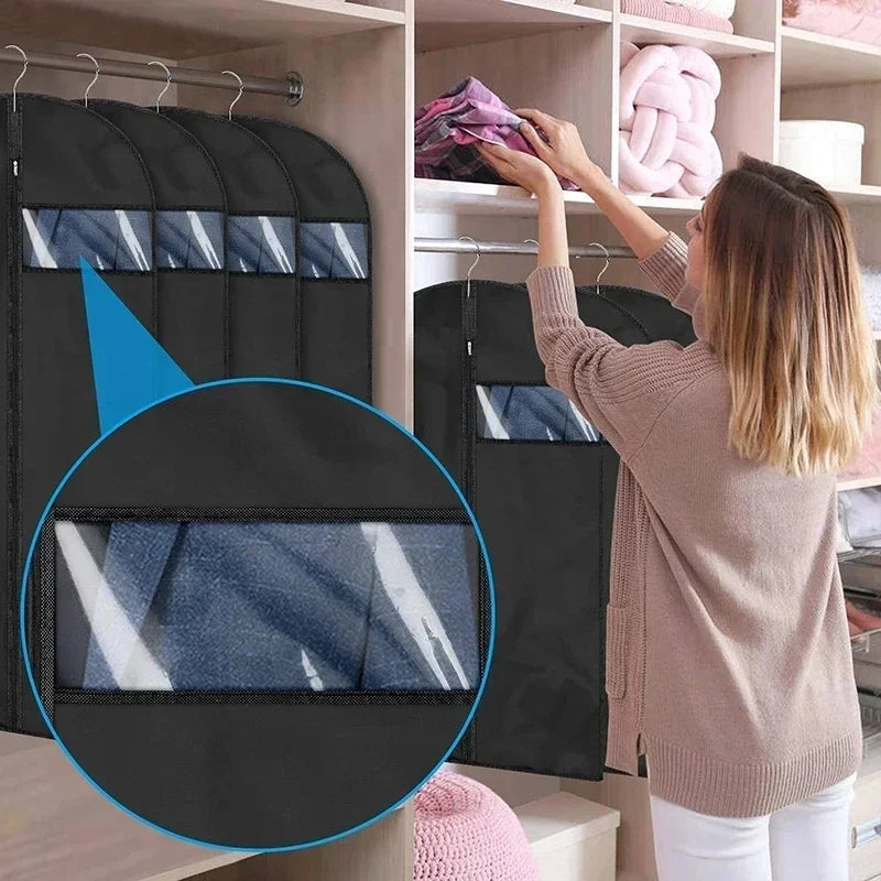 Dustproof Cloth Cover Bags Clothes Hanging Garment Dress Suit Coat