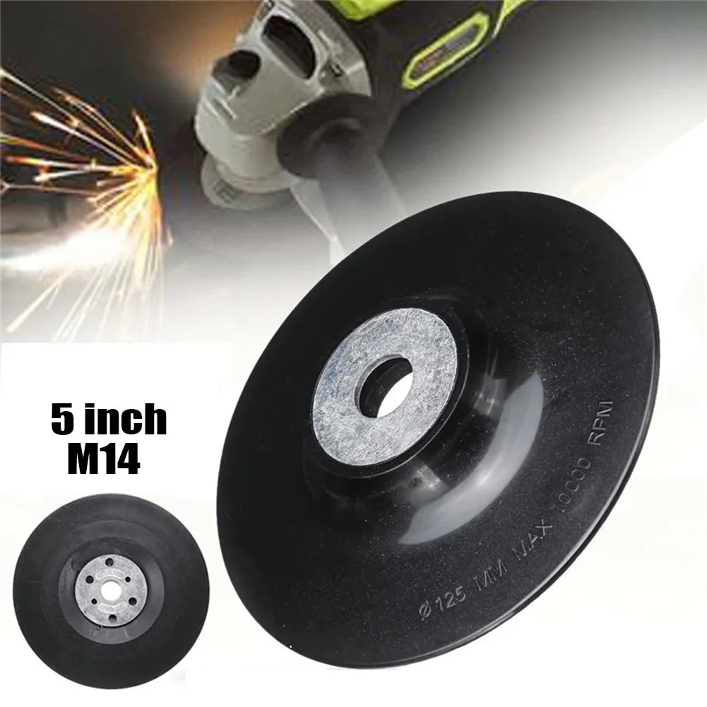 5" Resin Fiber Backing Pad M14 Thread Lock Nut for Angle Grinder