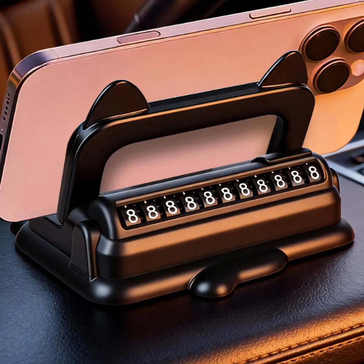 2-in-1 Parking Number Plate & Car Dashboard Phone Holder