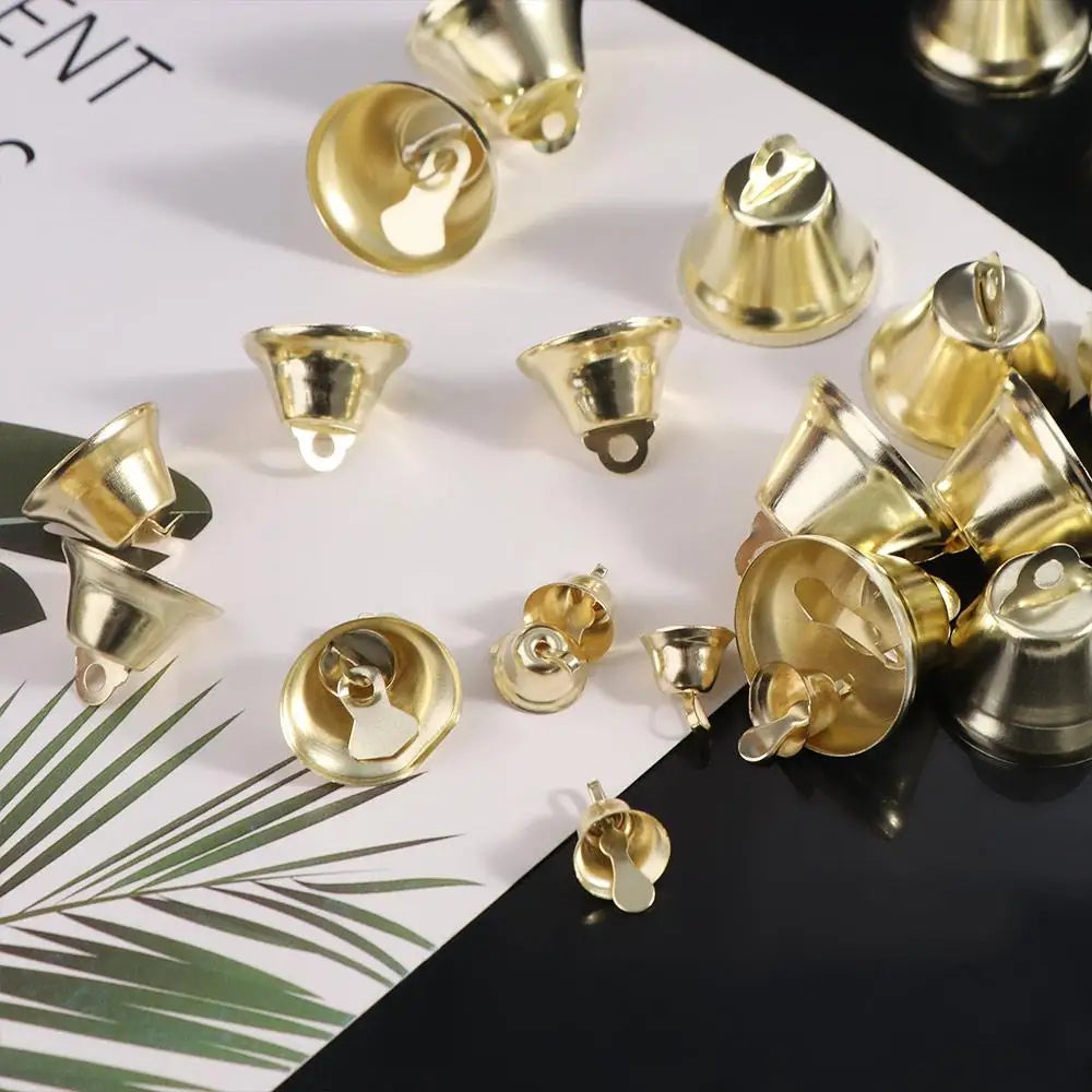 50pcs Gold Jingle Bells – Multi-Size DIY Craft & Wedding Decor