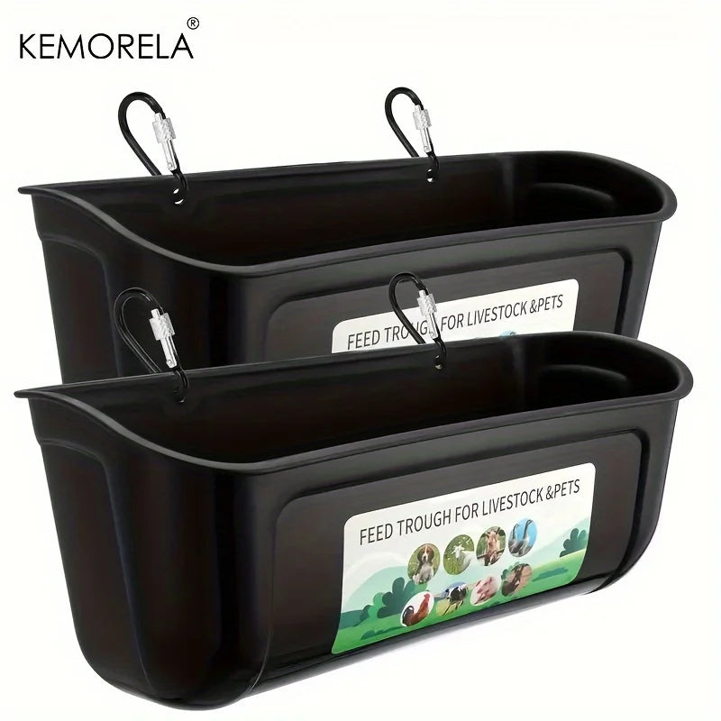 2-Pack Hanging Chicken Duck Goat Feeder Trough with Clip