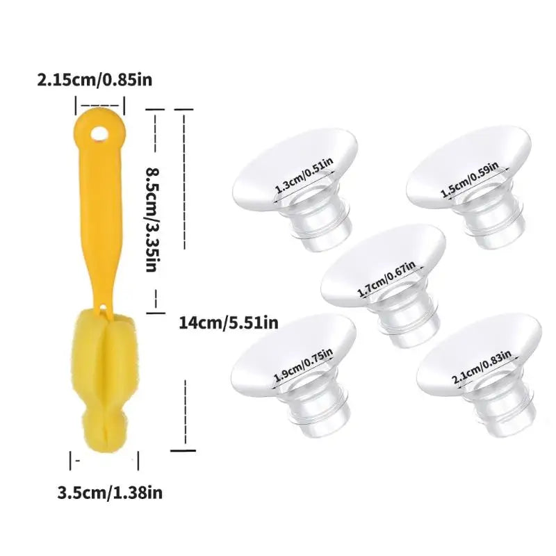 Breast Flange Converter Inserts 13–21mm Soft Silicone + Size Guide