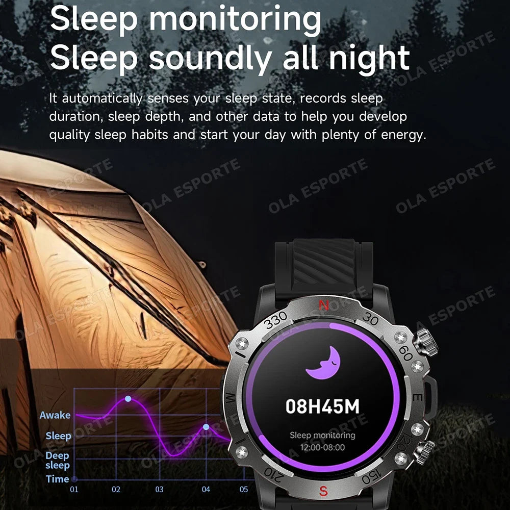 Dual-band GPS Military Smart Watch 5ATM Water-resistant 300mAh