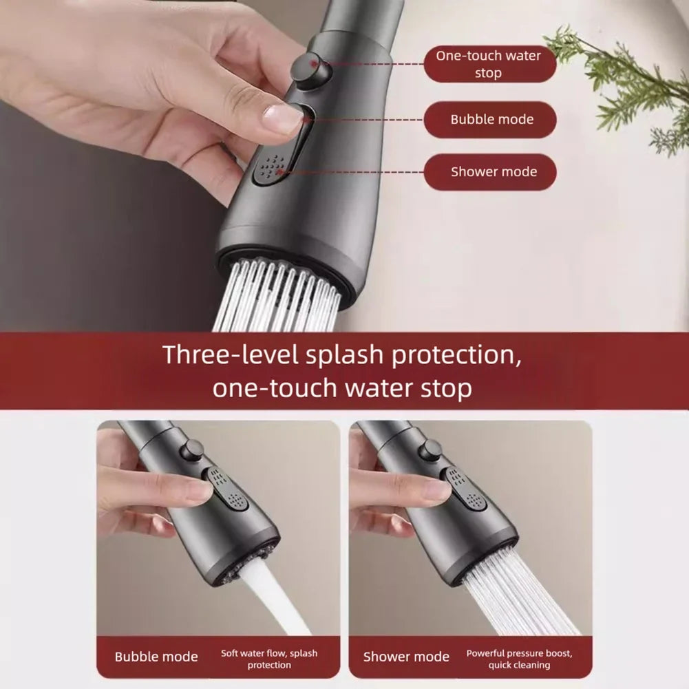 360° Kitchen Faucet Spray Head – 3-Mode Tap Extender