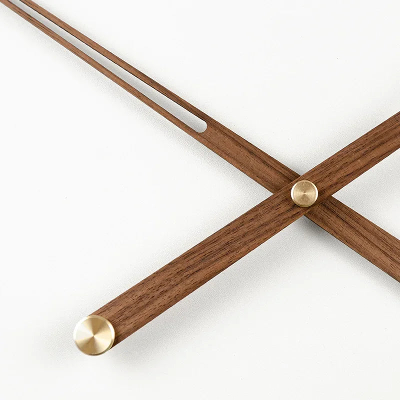 Black Walnut Wood DIY Wall Clock Hands & Brass Large Torque Movement