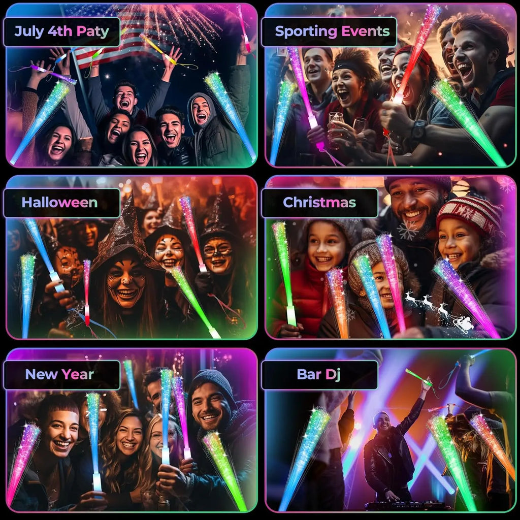120PCS LED Glow Sticks Rainbow Flash Wands – Party & Events