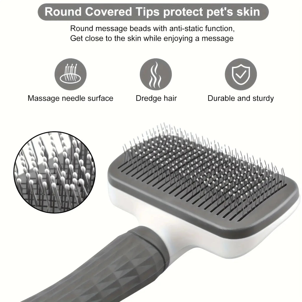 Self-Cleaning Pet Grooming Brush for Dogs & Cats