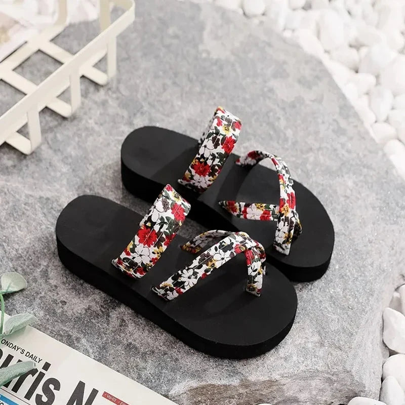 Women's Floral Flip Flops – Thick EVA Beach Sandals