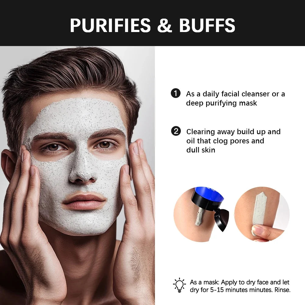 Glycolic Acid Clay Cleanser Deep Cleansing Face Wash 2-In-1 Mask