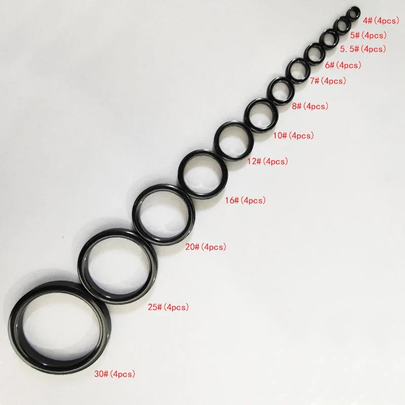 48Pcs Ceramic Fishing Rod Guide Rings – 12 Sizes Set