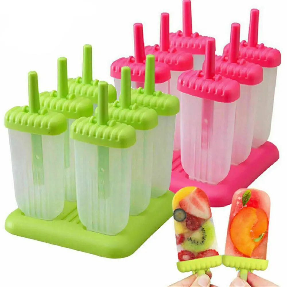 DIY Ice Cream Molds – 6-Cavity Reusable Popsicle Maker Tray