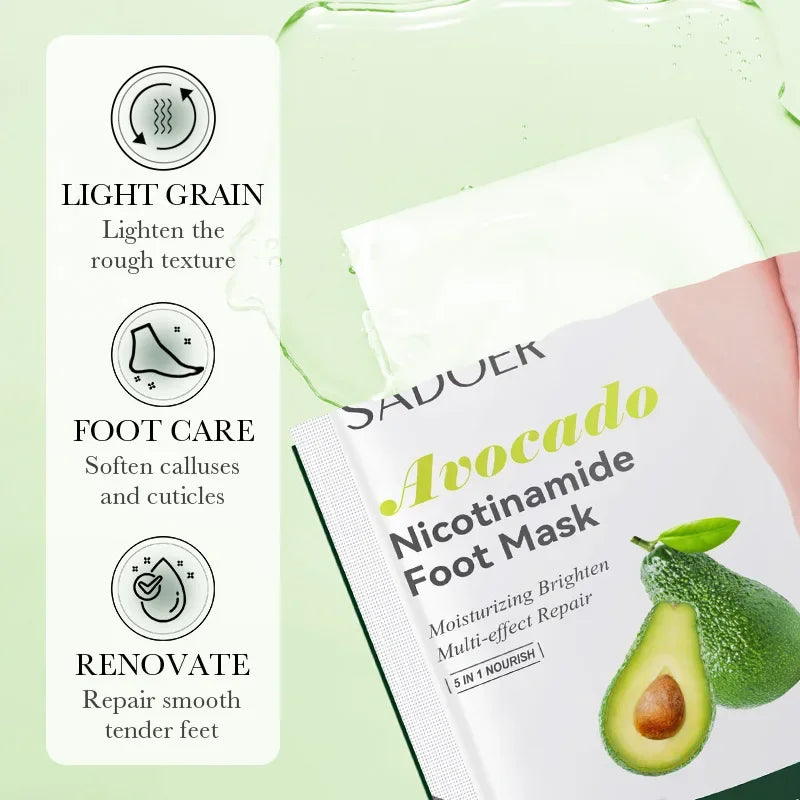 SADOER Fruit Foot Peeling Mask 6 Pairs – Exfoliating Spa Pedicure