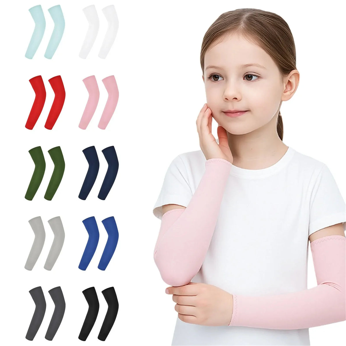Kids Cooling Arm Sleeves – UV & Bug Protection for Sports
