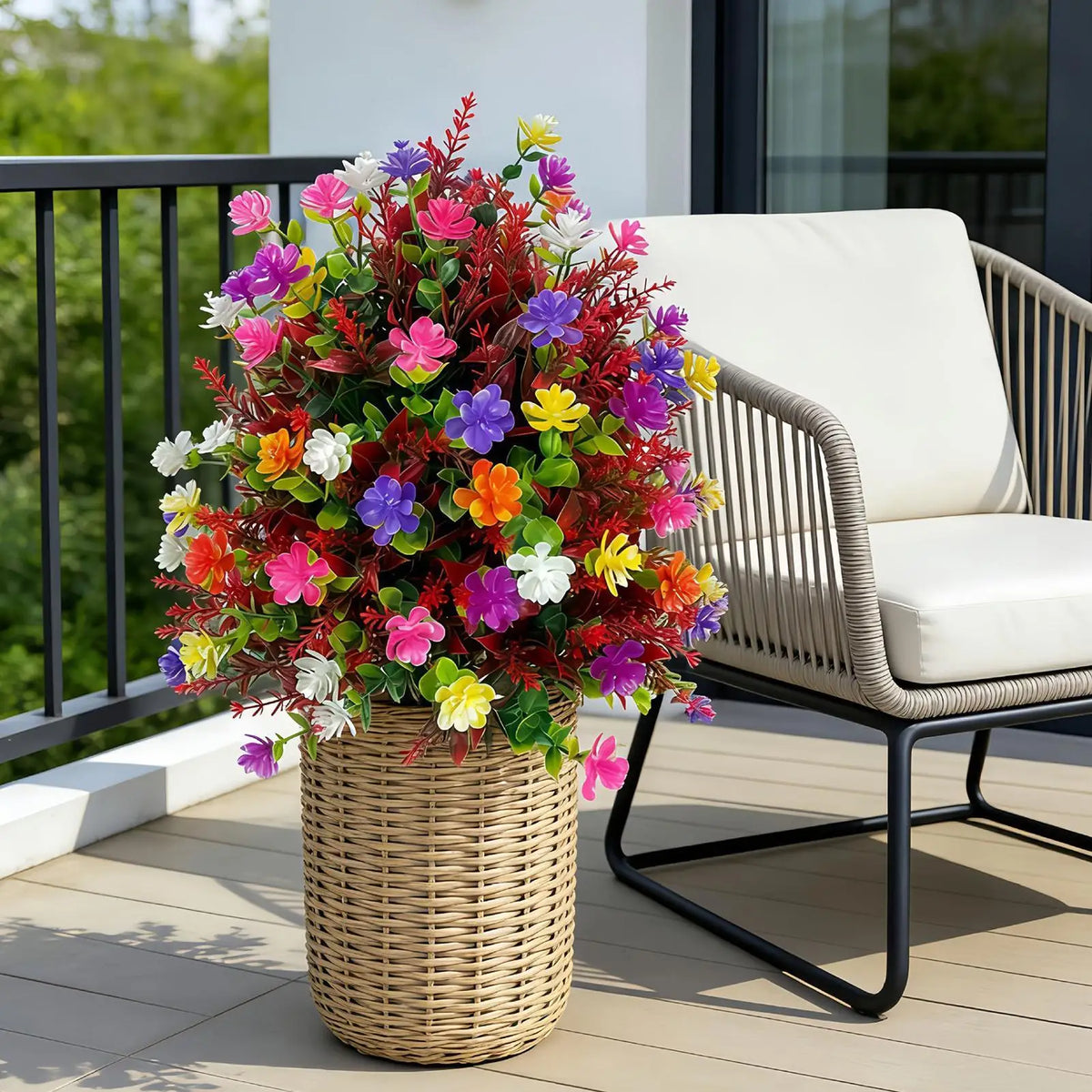 UV Resistant Artificial Flower Garden Stakes | All-Season Decor