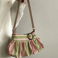 Women's Y2K Striped Ruched Underarm Shoulder Bag | Vintage Tote