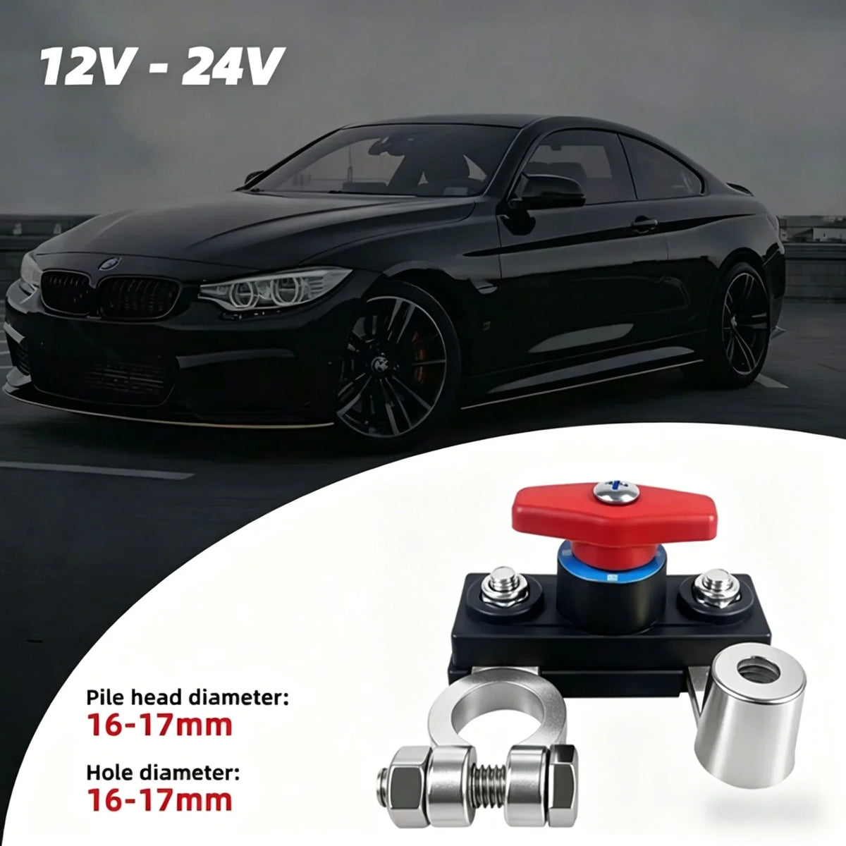 Car Battery Cut Off Switch 12V/24V Disconnect Circuit Breaker