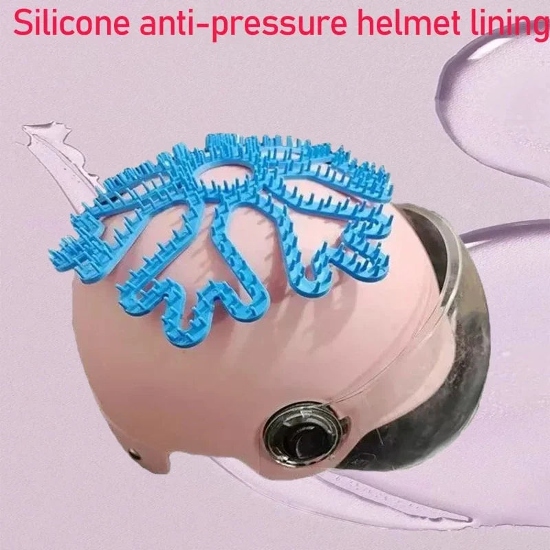 1 2 Random Silicone Helmet Liner Non-slip Breathable Cycling Pad Anti