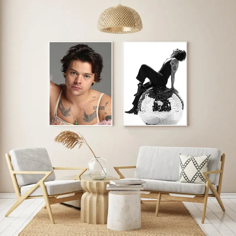 Harry Styles Wall Poster – Self-Adhesive Waterproof Art Sticker