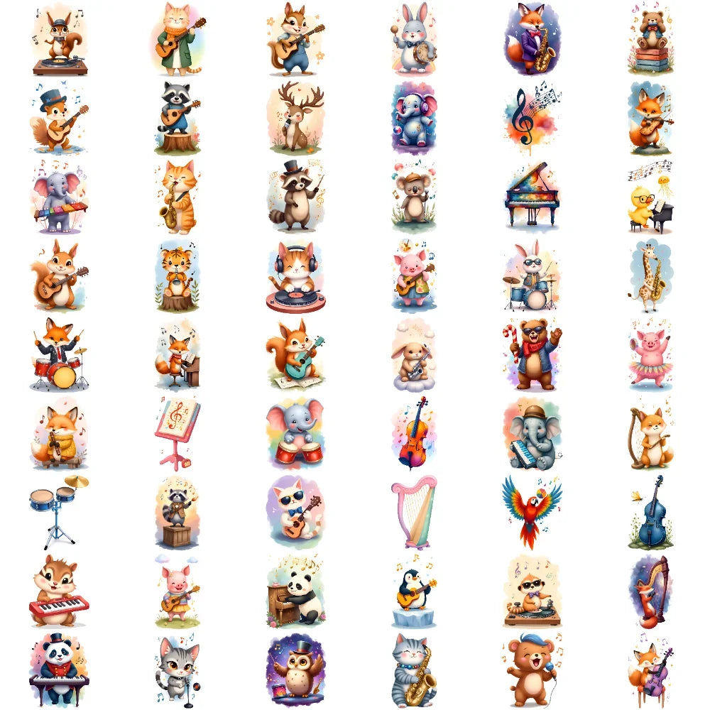 54pcs Waterproof Temporary Tattoo Stickers – Cute Cartoon Animals