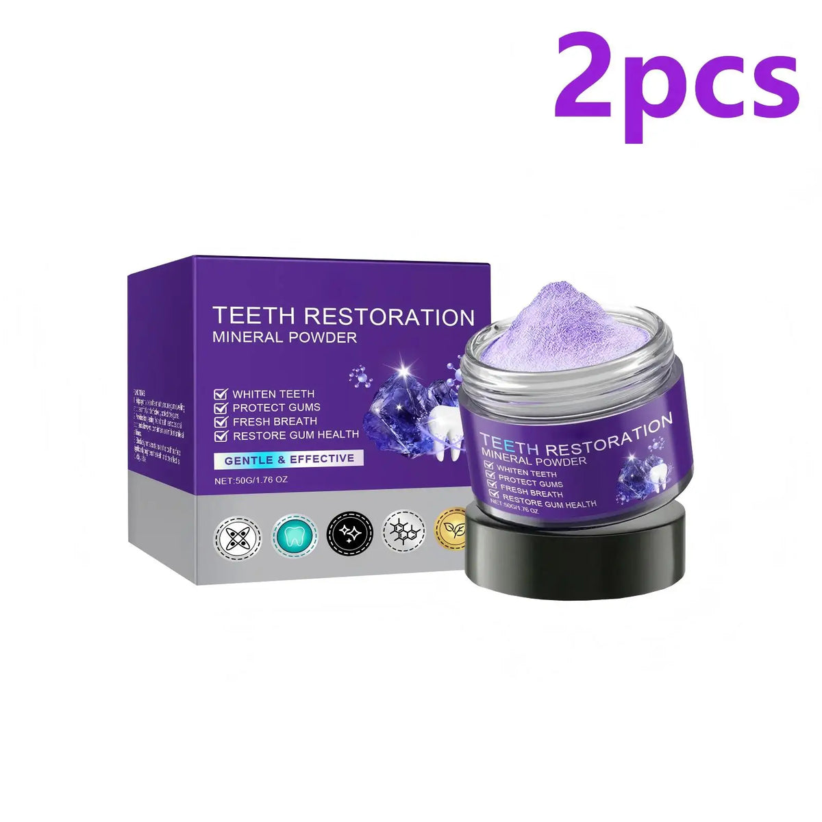 Purple Teeth Whitening Powder | Fresh Breath & Brighter Smile