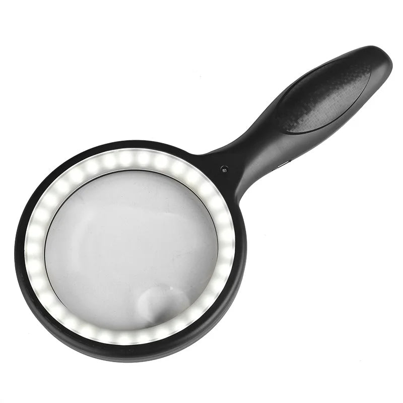 135mm LED Handheld Magnifier – Rechargeable 2x/13x Loupe