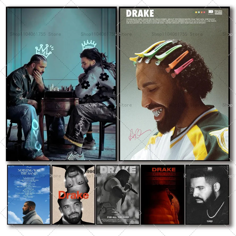 Drake Rapper Wall Poster – Self-Adhesive Waterproof Art Sticker