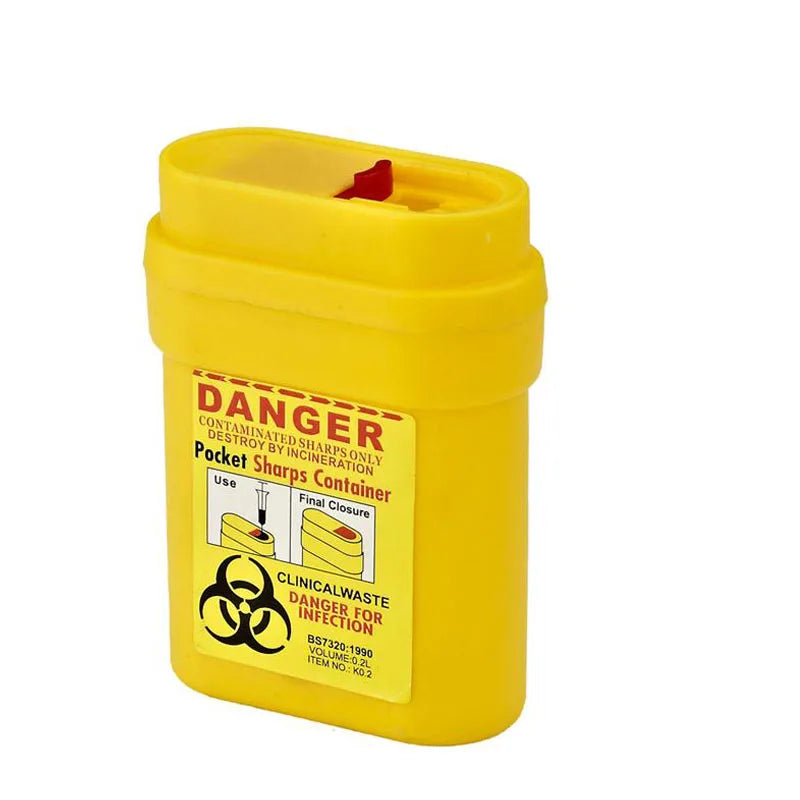 0.2L Red Sharps Container | Puncture-Resistant Needle Disposal Bin