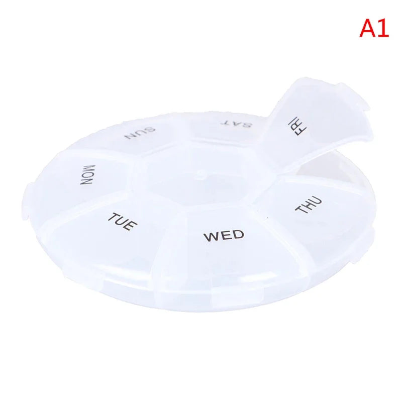 7-Day Round Pill Organizer | Weekly Circular Tablet Case
