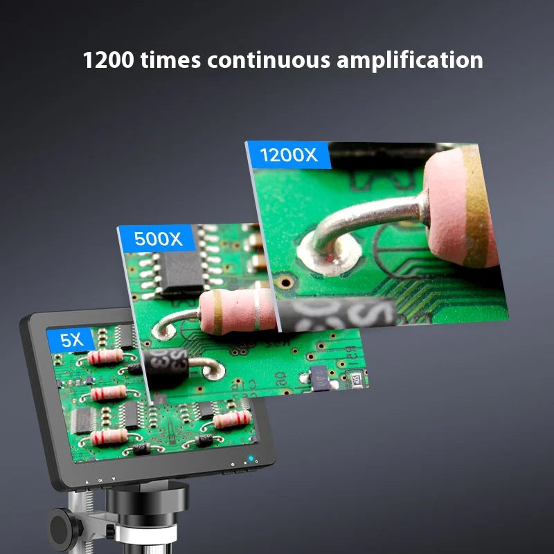 7-Inch 1200X Electronic Digital Microscope Line Controlled Remote