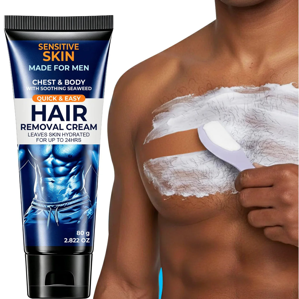 Men's Hair Removal Cream – Seaweed & Ginseng Formula, 80g