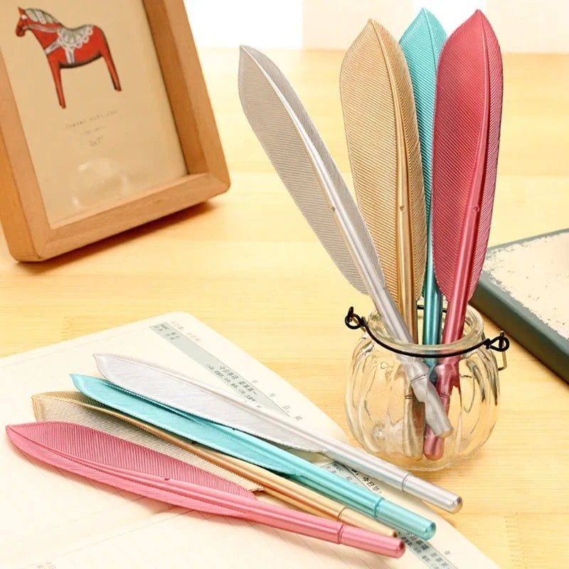 Feather Gel Pens Set of 3 – 0.5mm Cute Novelty Writing Pens