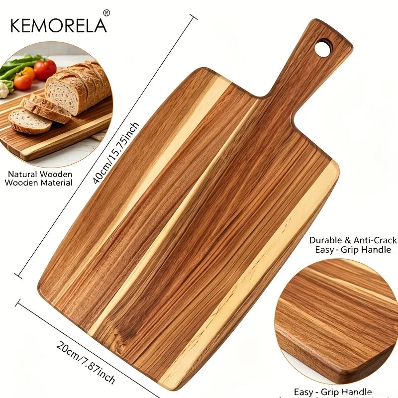 Acacia Wood Cutting Board with Handle | Meat, Cheese & Charcuterie