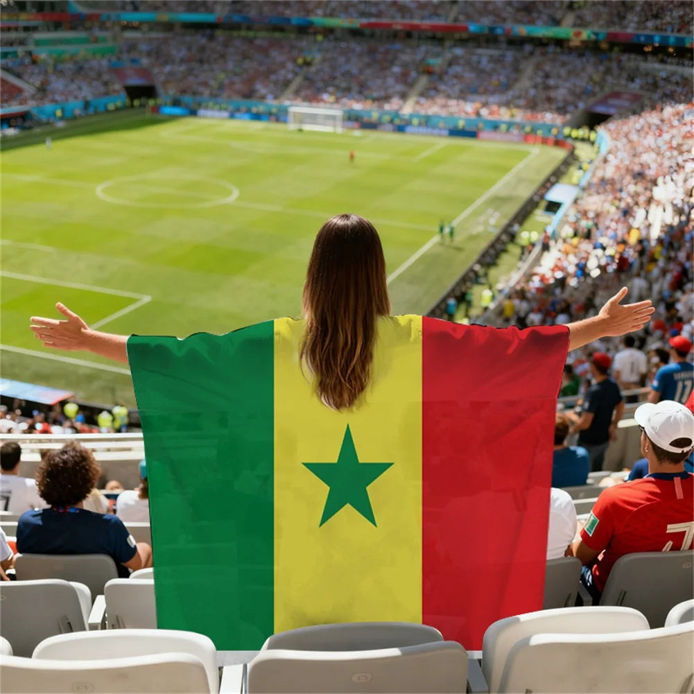 2026 World Cup Football Flag Cape | Wearable Fan Shawl