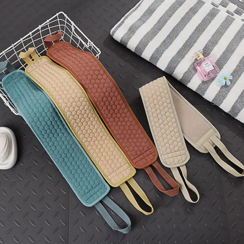 Exfoliating Back Scrubber Long Handle Bath Scrub Strap Shower