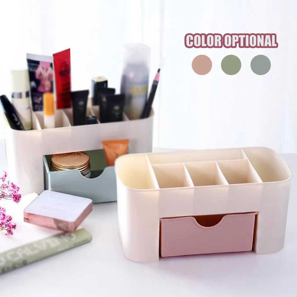 Double Layer Makeup Organizer with Drawers – Cosmetic & Jewelry Box