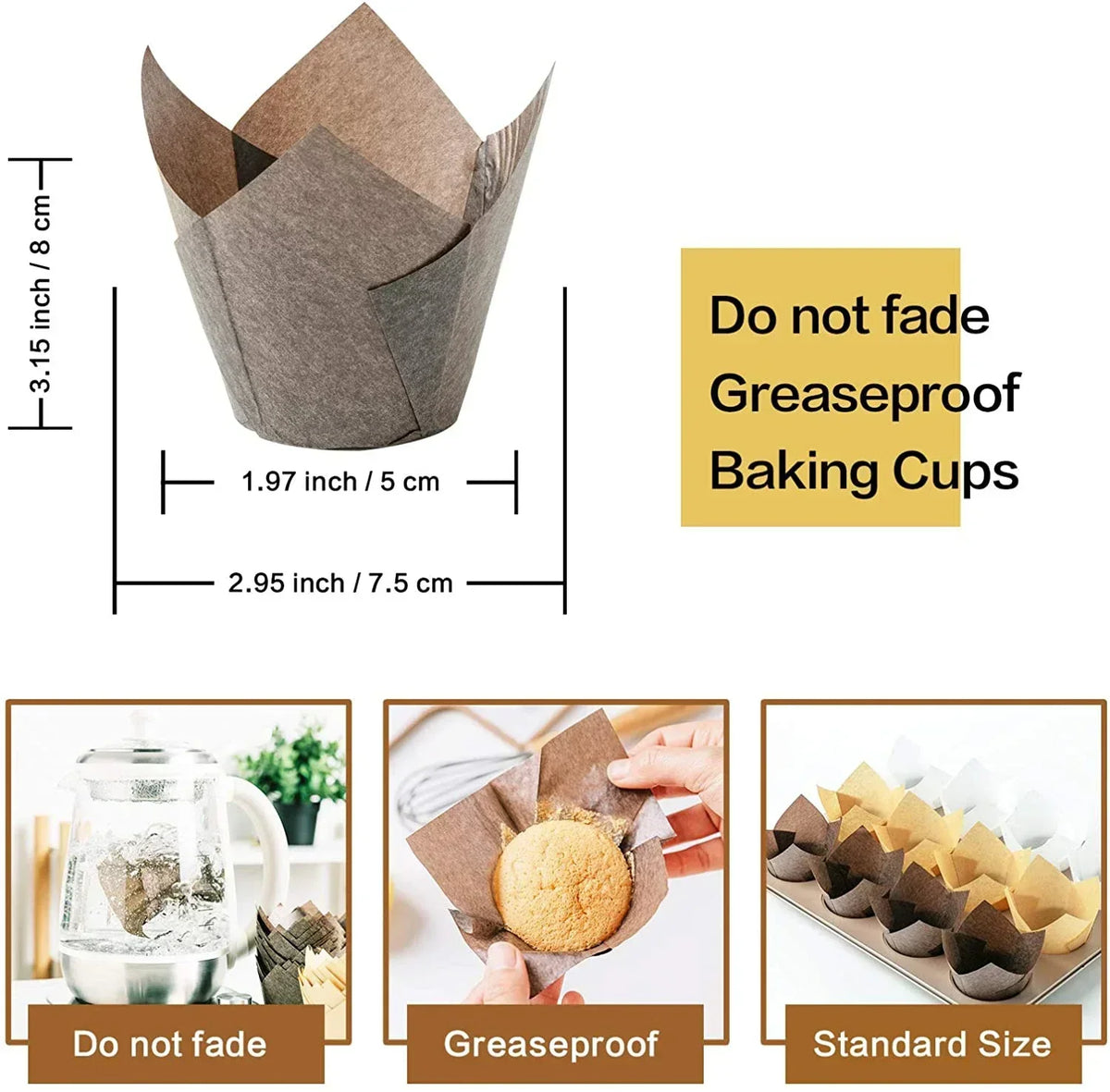 Cupcake Liners Muffin Holders Baking Cups Wrappers Standard Classic