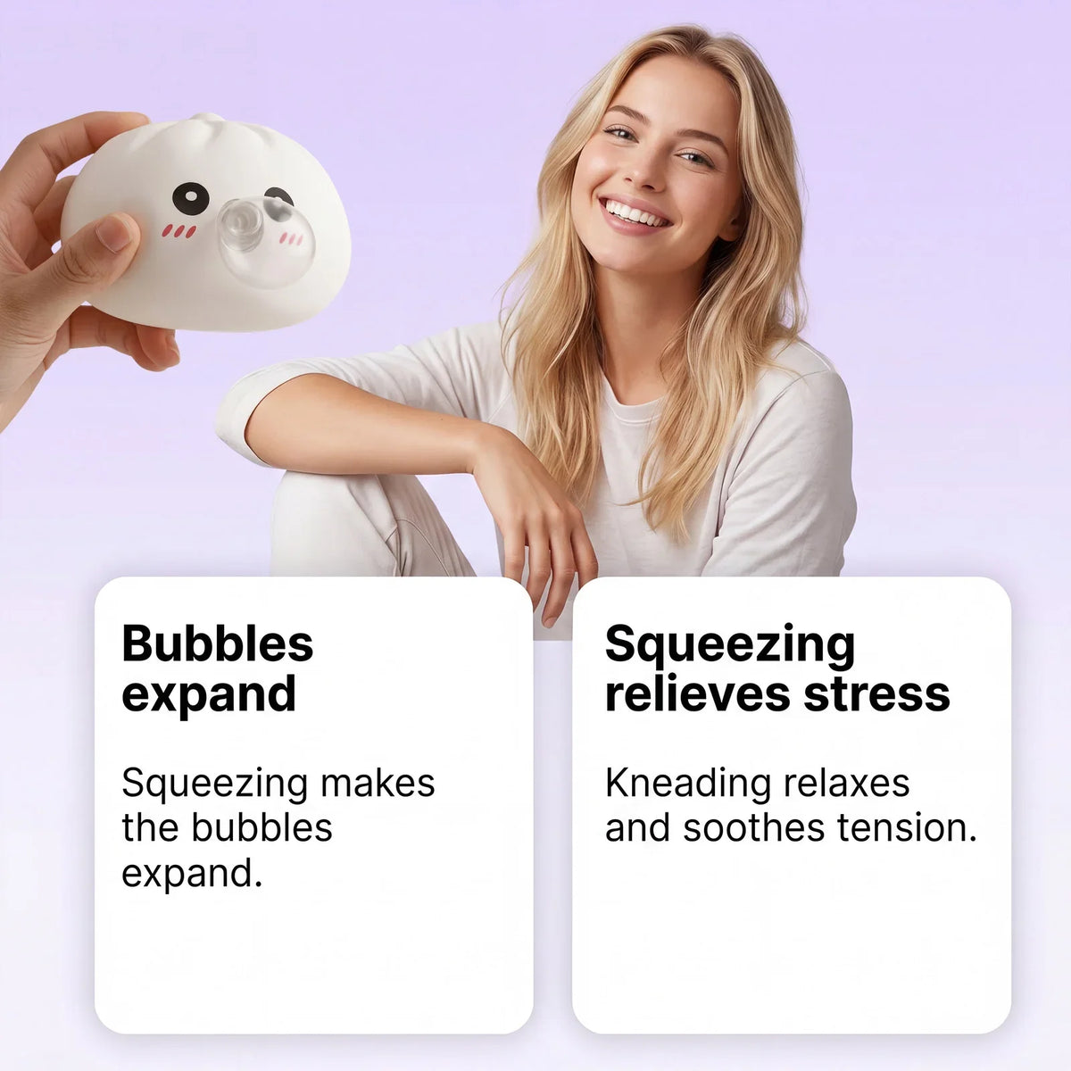 Dumpling Squishy Bubble Blowing Fidget Toy – Sensory Squeeze