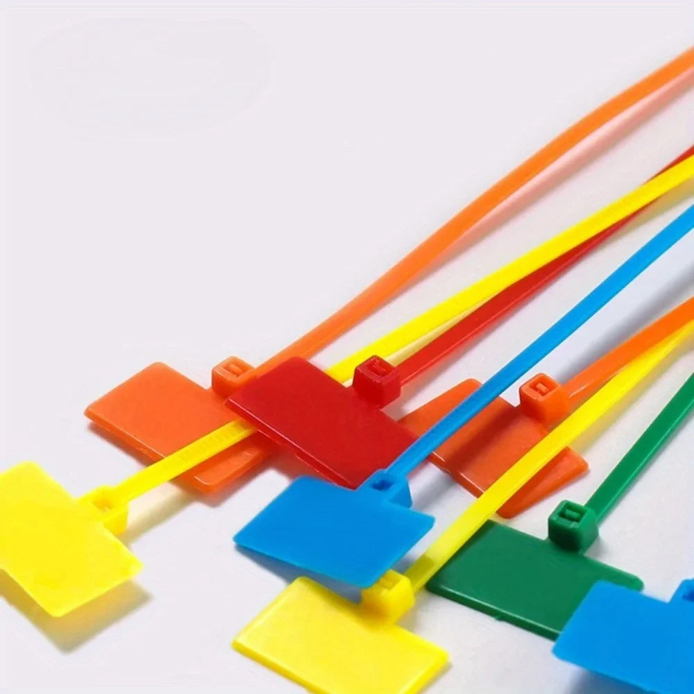 100pcs Nylon Cable Tie Tags 4×150mm Self-Locking Zip Ties