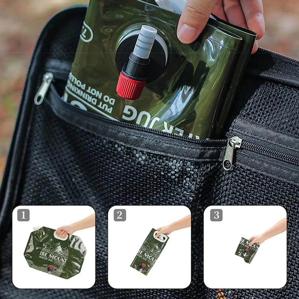 8L Collapsible Water Container with Spigot for Camping & Hiking