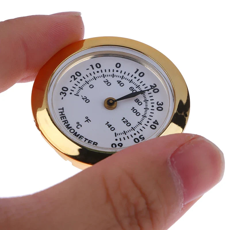 Mini 37mm Embedded Thermometer Hygrometer for Cigar Humidor