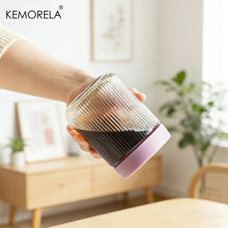 Airtight Glass Food Storage Jar – Leakproof Striped Canister
