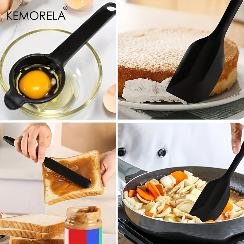 KEMORELA 30-Piece Silicone Cooking Utensil Set – Wooden Handles