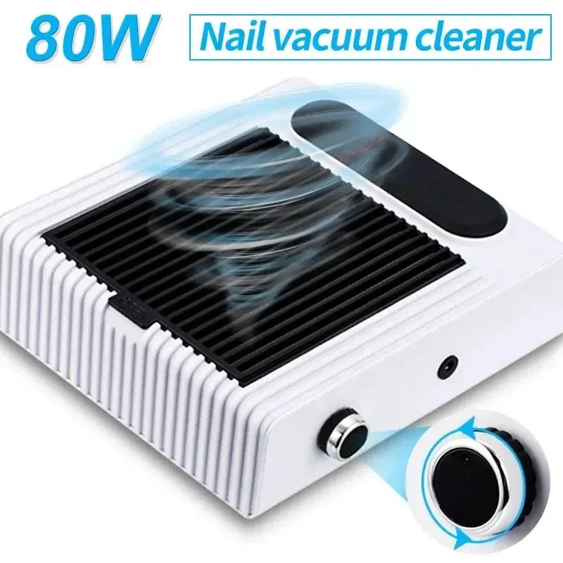 80W Powerful Nail Dust Collector Manicure Vacuum Cleaner Fitter Fan