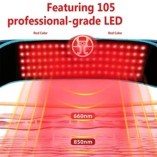 Electric Massage Belt with Red LED Light | Adjustable Waist Wrap